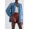 Chloé Relaxed Fit Jacket With Buttoned-cuff Sleeves In Iced Blue