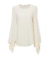 Chloé Puff-sleeve Organic Silk Blouse In White