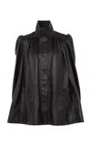 Chloé Puff-sleeve Plonge Leather Jacket In Black