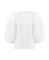 Chloé Puff-sleeved Buttoned Blouse In White