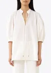 Chloé Puff-sleeve Cotton Blouse In Cream
