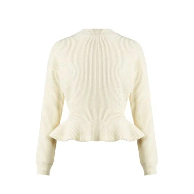 Chloé Fitted Wool Jumper In White