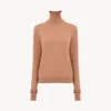 Chloé Ruffled Wool Turtleneck Sweater In Brown