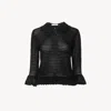 Chloé Wool Knit Elbow-sleeve Pullover In Black
