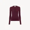 Chloé Pull Henley En Maille De Laine Extrafine In Multi