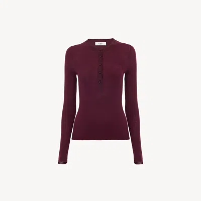 Chloé Pull Henley En Maille De Laine Extrafine In Multi