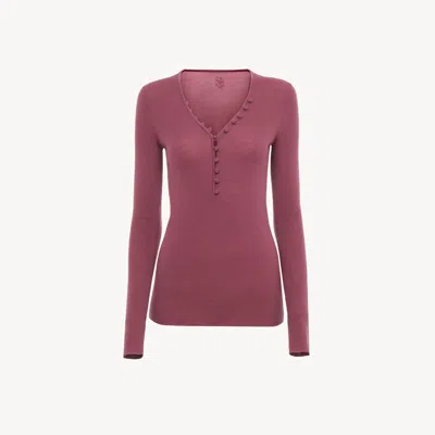 Chloé Pull Henley En Maille De Laine Mérinos In Pink