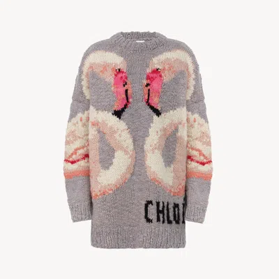Chloé Pull Oversize En Maille De Laine À Logo In Multi