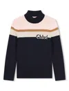 Chloé Roll-neck Knitted Jumper In Blue