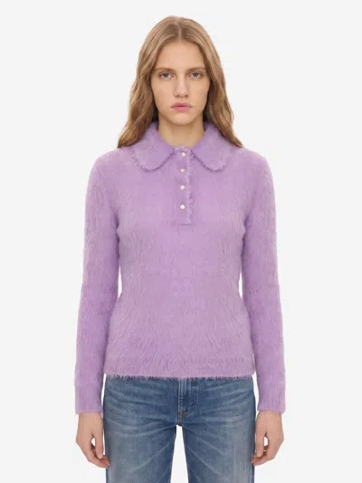Chloé Pullover Stile Polo Dreamy Lavender In Purple
