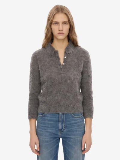 Chloé Pullover Stile Polo Smoky Grey