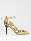 Chloé Chloe Luna 100 Cut-out Metallic-leather Pumps In Gold