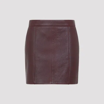 Chloé Purple Lamb Leather Mini Skirt In Multi
