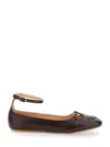 Chloé Chloe Misty Cut-out Leather Ballet Flats In Brown