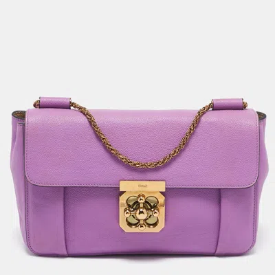 Pre-owned Chloé Purple Leather Medium Elsie Chain Shoulder Bag