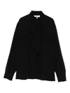 Chloé Pussy Bow-collar Silk Top In Black