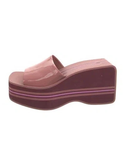 Pre-owned Chloé Pvc Slides In Burgundy