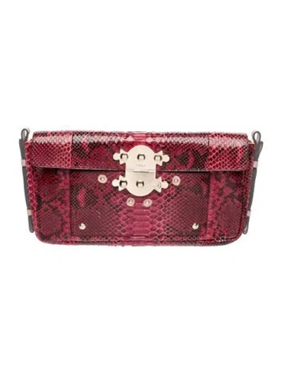 Pre-owned Chloé Python Clutch In Pink