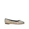 Chloé Marcie Python Print Leather Ballet Flats In Beige