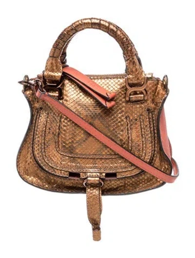 Pre-owned Chloé Python Marcie Shoulder Bag Small