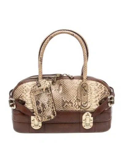 Pre-owned Chloé Python Shoulder Bag In Brown