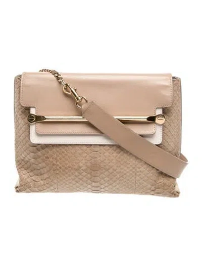 Pre-owned Chloé Python Shoulder Bag In Neutral