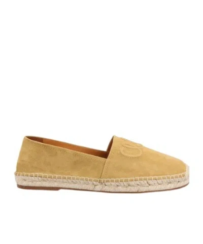 Chloé Isla Logo-embossed Suede Espadrilles In Beige