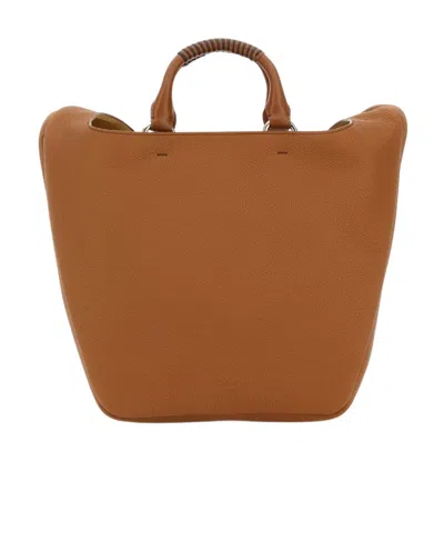 Chloé Chloe Women Caramel Leather Medium Deia Handbag In Brown