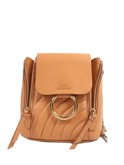 Pre-owned Chloé Quilted Leather Backpack In Neutral