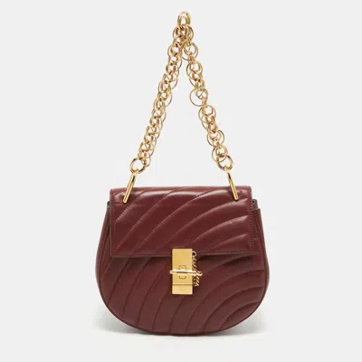 Chloé Quilted Leather Medium Drew Shoulder Bag In Red