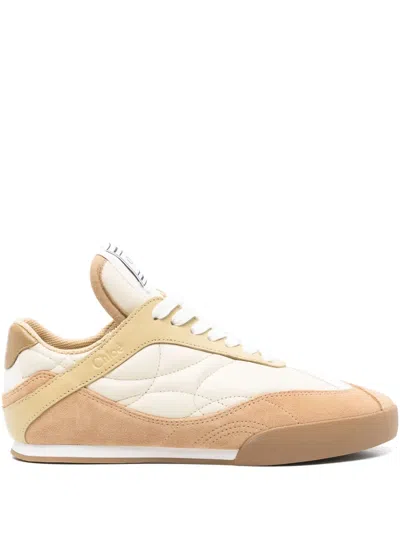 CHLOÉ QUILTED-PANEL SNEAKERS