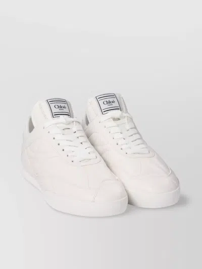 Chloé Quilted Rubber Sole Low-top Sneakers In White
