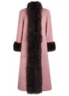 Chloé Chloe Quilted Shearling-trimmed Satin Coat In Pink