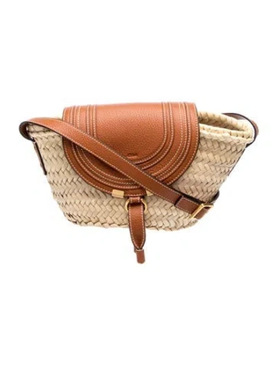 Pre-owned Chloé Raffia Belt Bag In Neutral