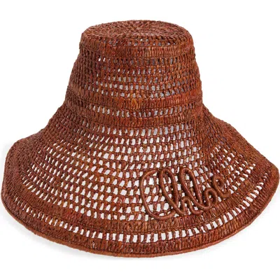 CHLOÉ CHLOÉ RAFFIA CAPELINE HAT