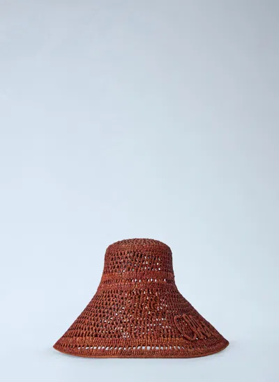 Chloé Raffia Capeline Hat In Green