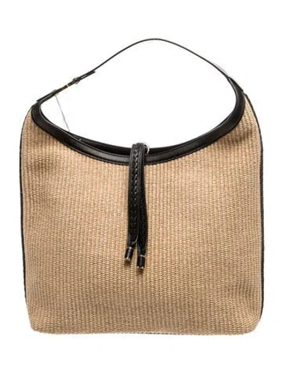 Pre-owned Chloé Raffia Chloe Marcie Small W/ Tags In Brown