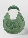 Chloé Raffia Crochet Banana Handbag Top Handle In Green