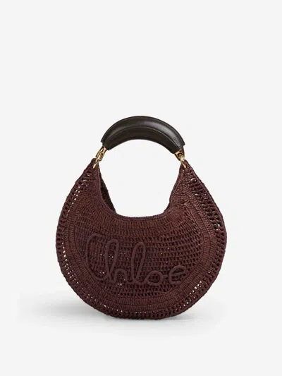 Chloé Raffia Hobo Summer Banana Bag In Brown