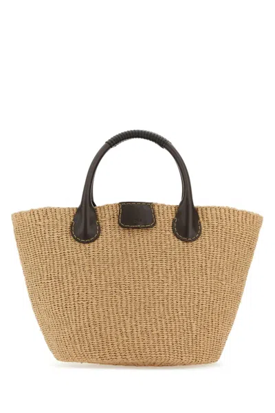 Chloé Raffia Large Palma  X Eres Shopping Bag In Beige