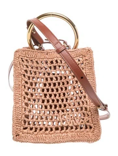 Pre-owned Chloé Raffia Summer Banana Mini In Brown