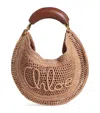 Chloé Raffia Summer Banana Shoulder Bag In Sand