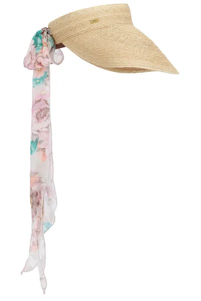 Chloé Raffia Visor In Brown