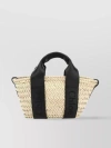 CHLOÉ RAFFIA WOVEN TOTE WITH ADJUSTABLE LEATHER STRAP