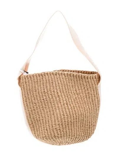 Pre-owned Chloé Raffia X Mifuko Woody Small In Neutral