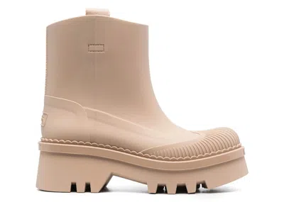Pre-owned Chloé Raina 55mm Slipon Boots (women's) Sneakers In Beige