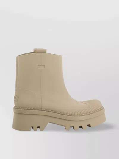 Chloé "raina" Ankle Rain Boots In Brown