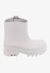 Chloé Chunky Sole Ankle Rainboots With Side Fabric In White