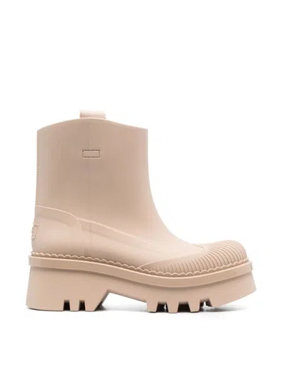 CHLOÉ CHLOÉ RAINA BEIGE ROSÉ RAIN BOOTS