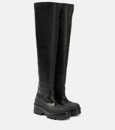 Chloé Raina Leather Over-the-knee Boots In Black